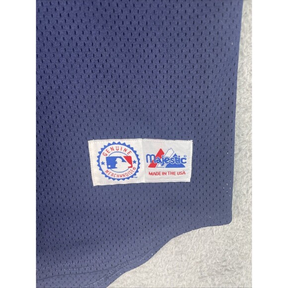 VTG Majestic Jersey V Neck New York Yankees Mens XL 52 Blue Made in USA EUC - Picture 2 of 7